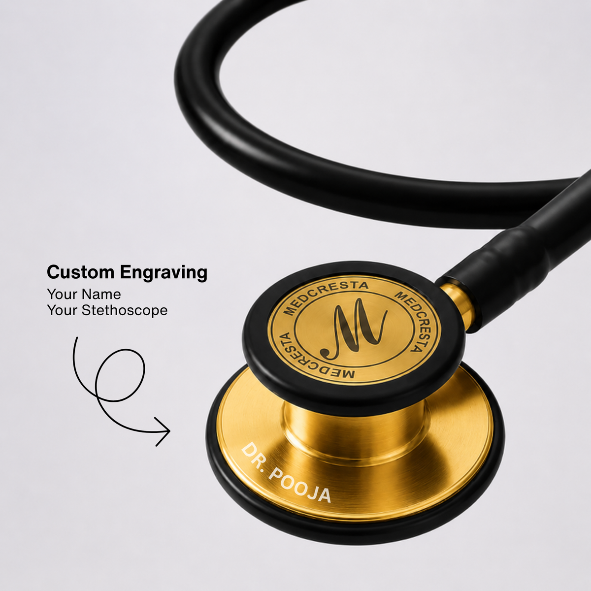 MedCresta Gold Reserve Stethoscope | Premium Dual-Head, Gold Finish