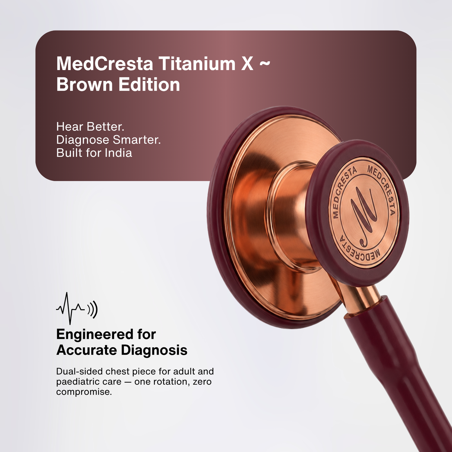 MedCresta X Lightweight Stethoscope + Free Thermometer