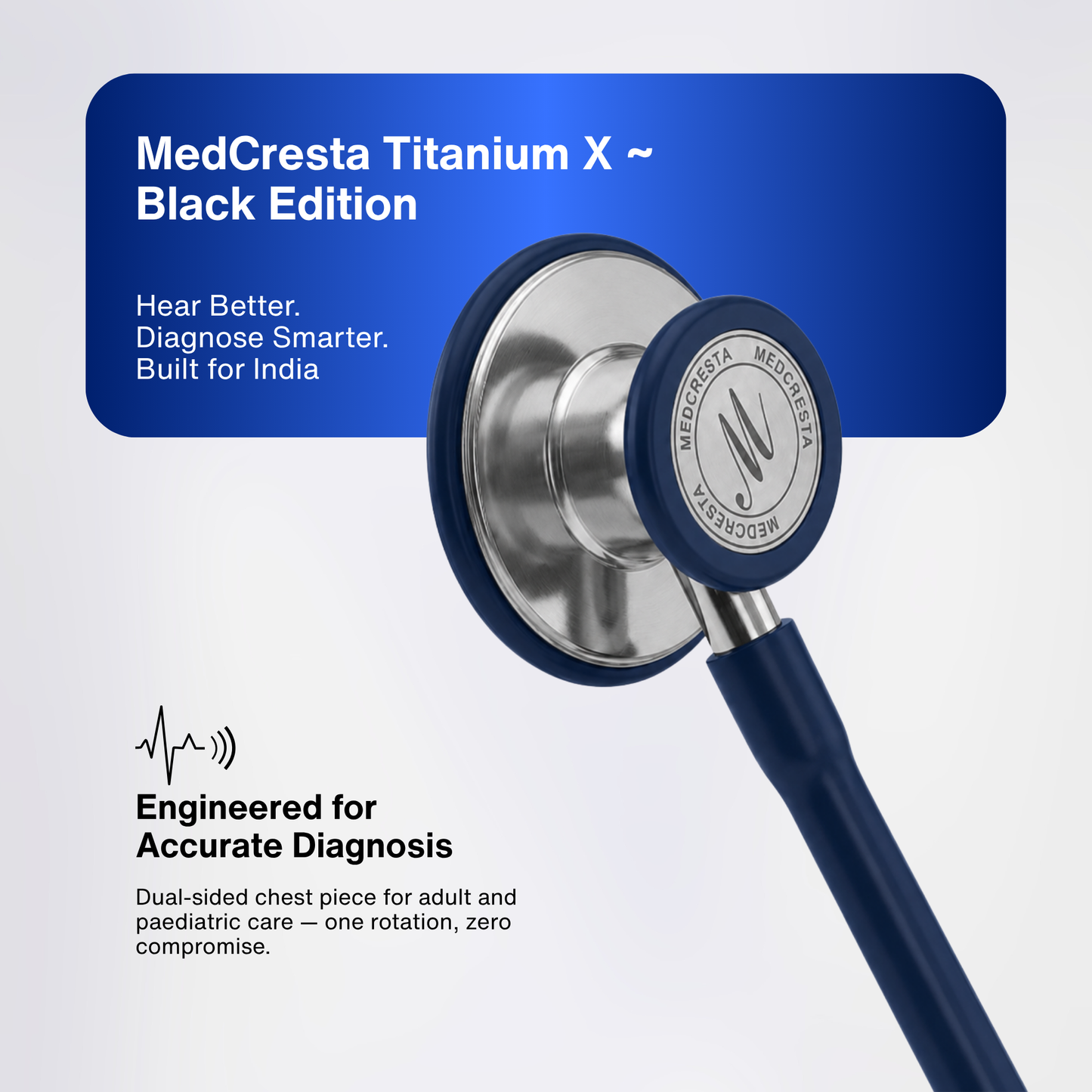 MedCresta X Ultra Lightweight Stethoscope + Free Thermometer
