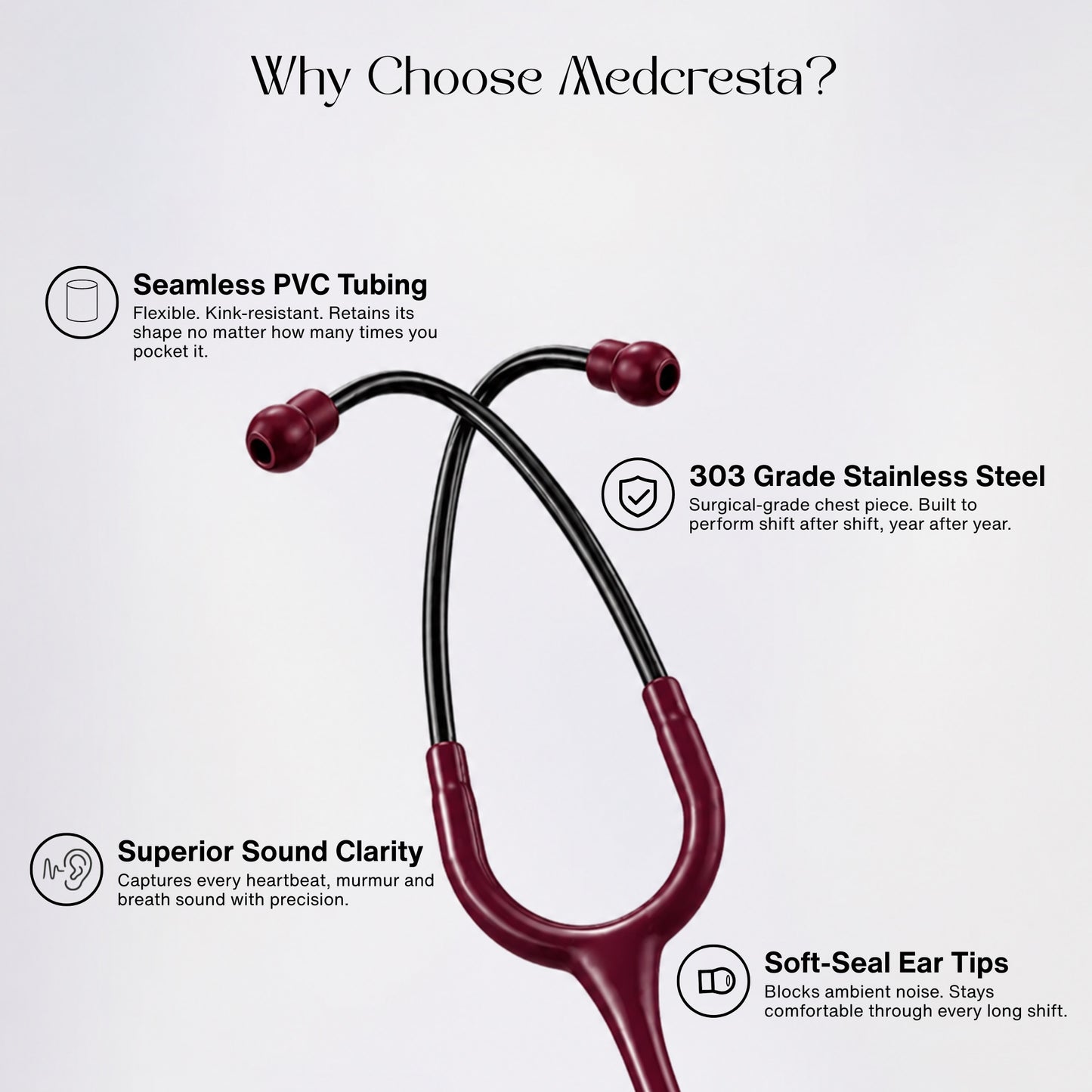 MedCresta Titanium X Stethoscope - Brown