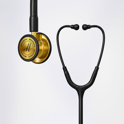 MedCresta Midnight Gold — Premium Dual-Head Stethoscope Black