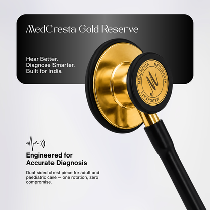 MedCresta Gold Reserve Stethoscope | Premium Dual-Head, Gold Finish