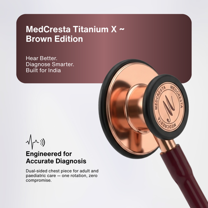 MedCresta Titanium X - ROSE GOLD STETHOSCOPE BROWN