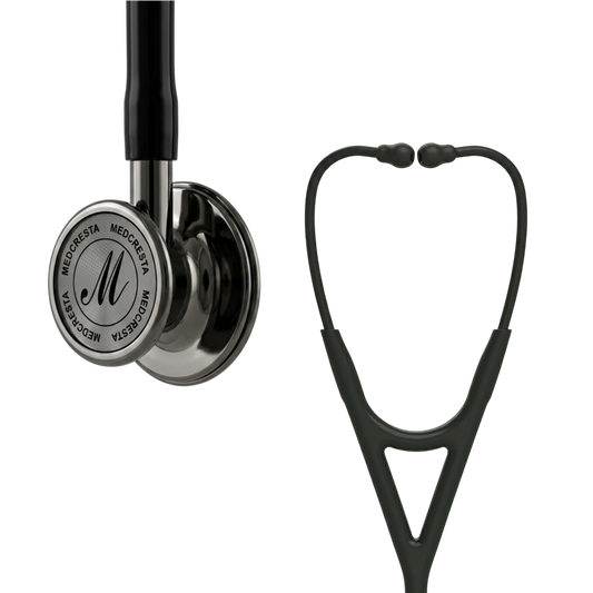 Medcretsa Cross ||  STAINLESS STEEL STETHOSCOPE - BLACK EDITION